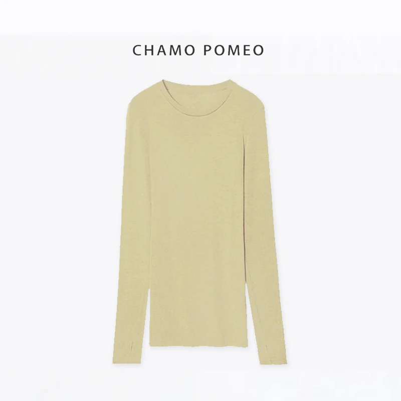 三季可穿刚需打底衫丨澳洲美丽奴精纺羊毛圆领开指袖套上衣