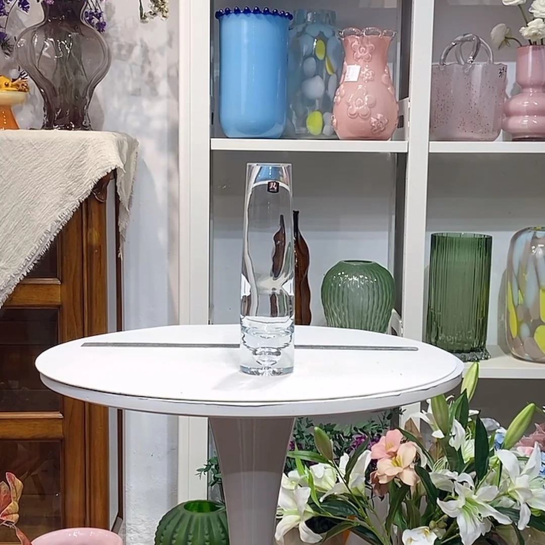 细高透明口玻璃4高23