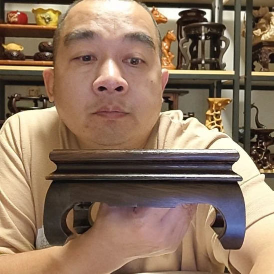 我***秋黑檀木长方形底座花架18*12