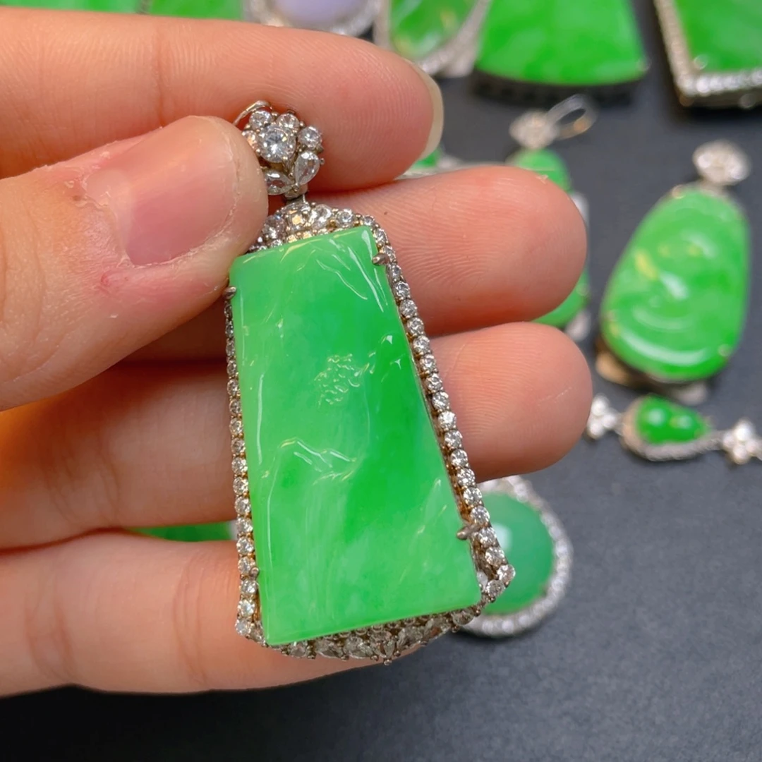 翡翠银S925镶嵌颈饰