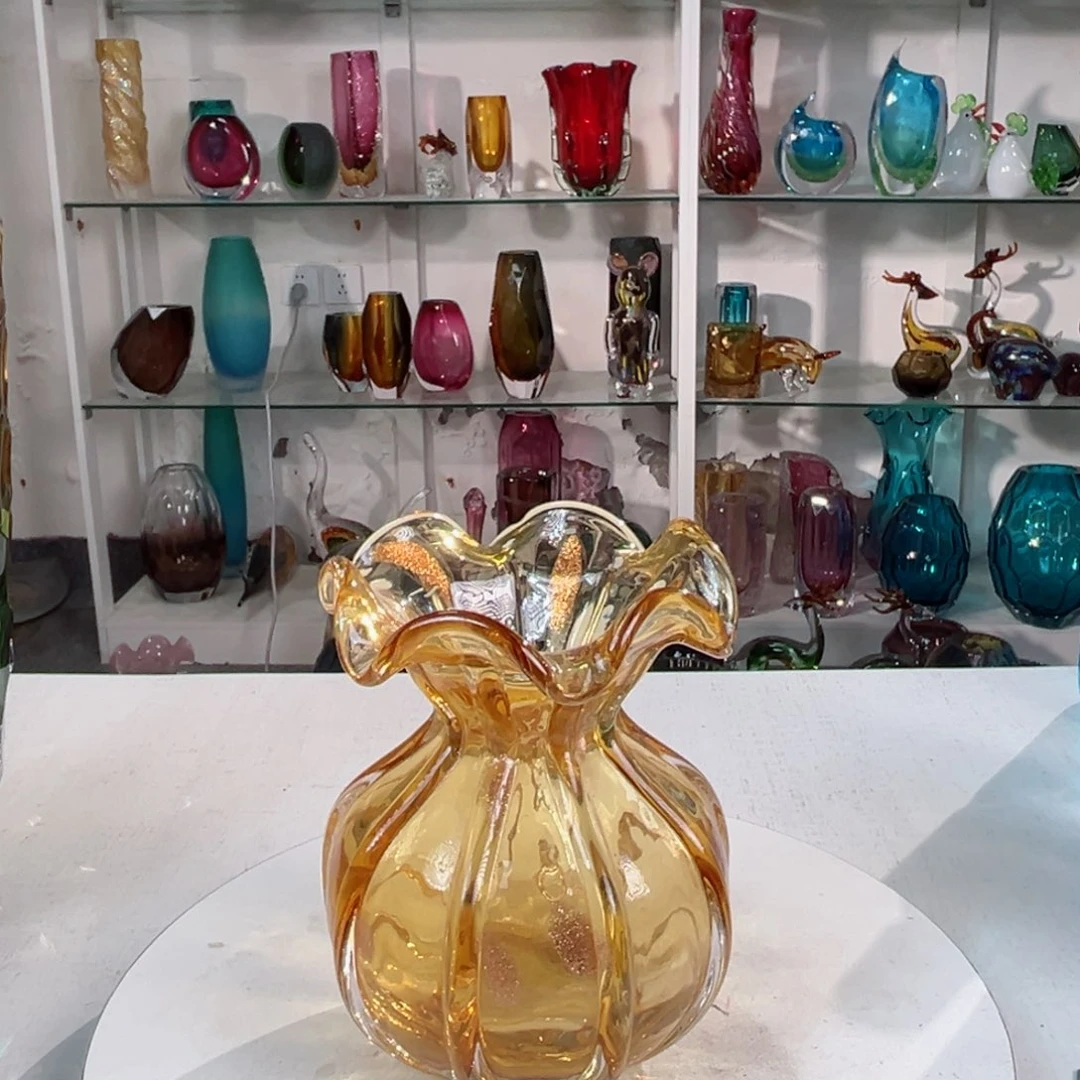 17 高轻奢琉璃花器福利正常手工痕迹