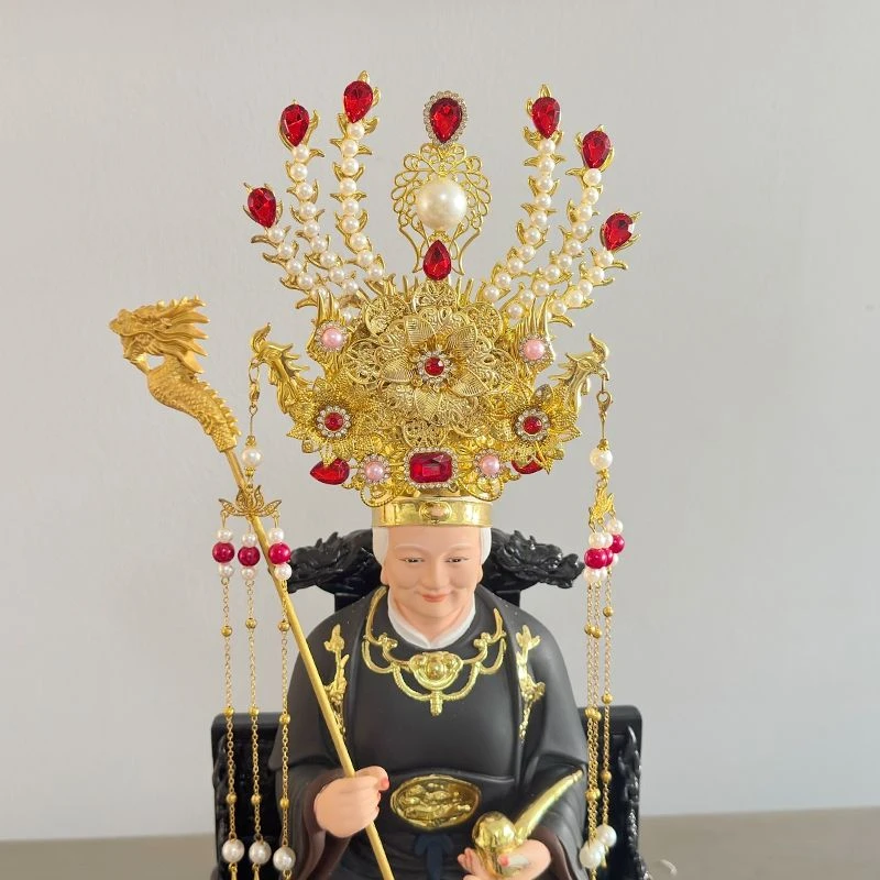 黑妈妈泰山奶奶王母娘娘神像凤冠帽子九天九尾狐娘娘观音王母头饰