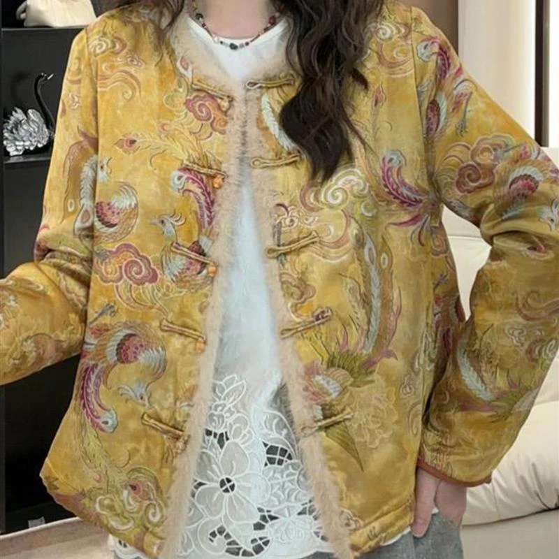 新中式加棉外套2025新款气质国风X时尚中年女装盘扣设计保暖棉衣