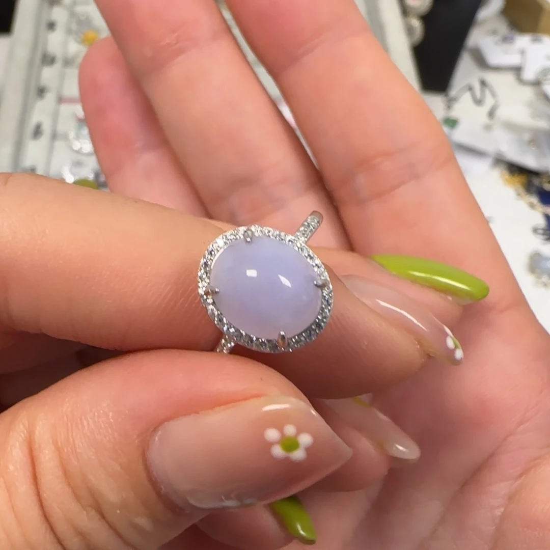 翡翠戒指银S925镶嵌