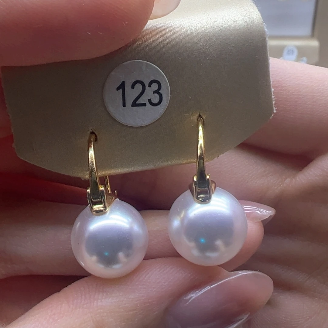 银S925镶嵌淡水珍珠耳饰
