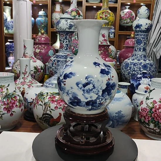 瓷片景德镇陶瓷牡丹瓶