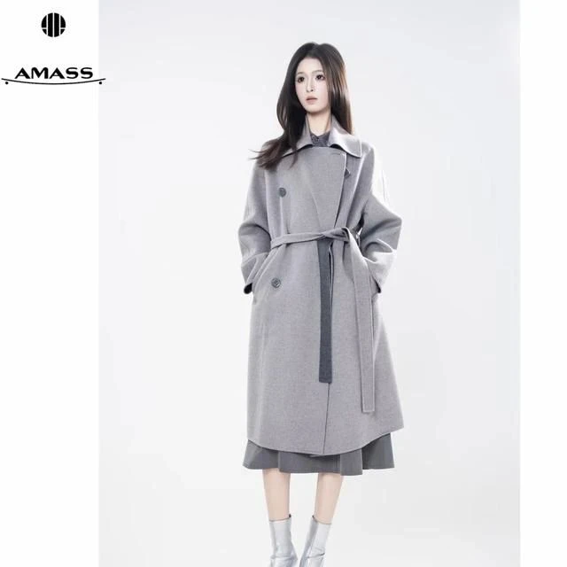 AMASS/阿玛施秋冬新款质感双面呢时尚百搭英伦风气质风衣540029