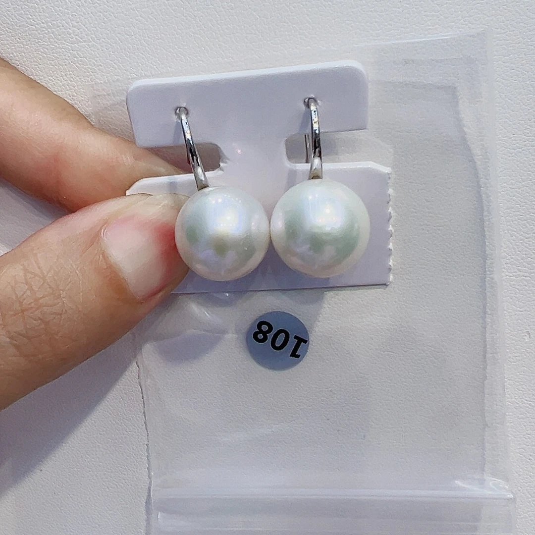 银S925镶嵌耳饰淡水珍珠