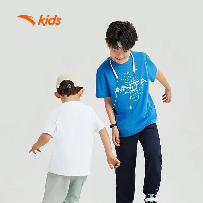 安踏儿童短袖速干科技男童T恤夏季新款冰丝透气运动T A352425105