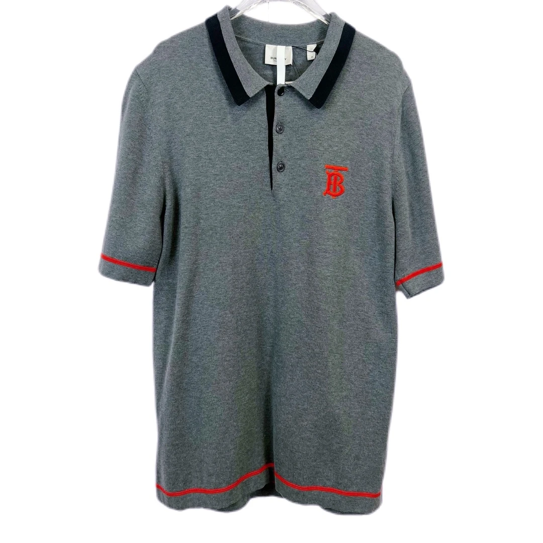 99新 BURBERRY/博柏利 011188 Tb刺绣翻领短袖polo衫 M码