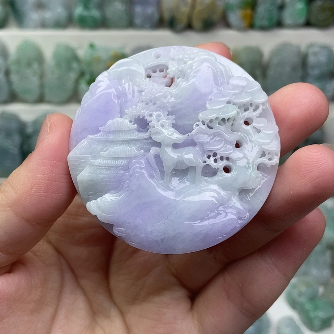 翡翠未镶嵌吊坠(赠链)