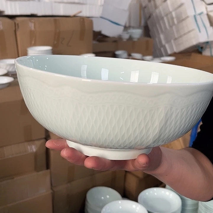 瓷片云梦青瓷9英寸汤碗一个，包邮