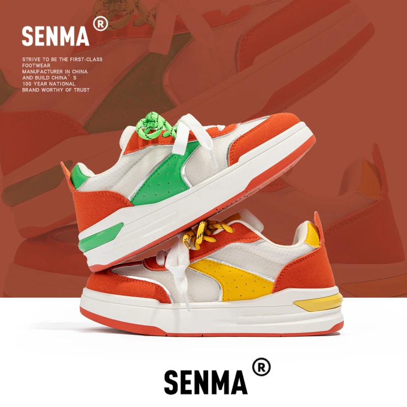 SENMA/森马2025新款爆款欧若风拼色网状潮鞋百搭鞋女鞋板鞋鸳鸯鞋