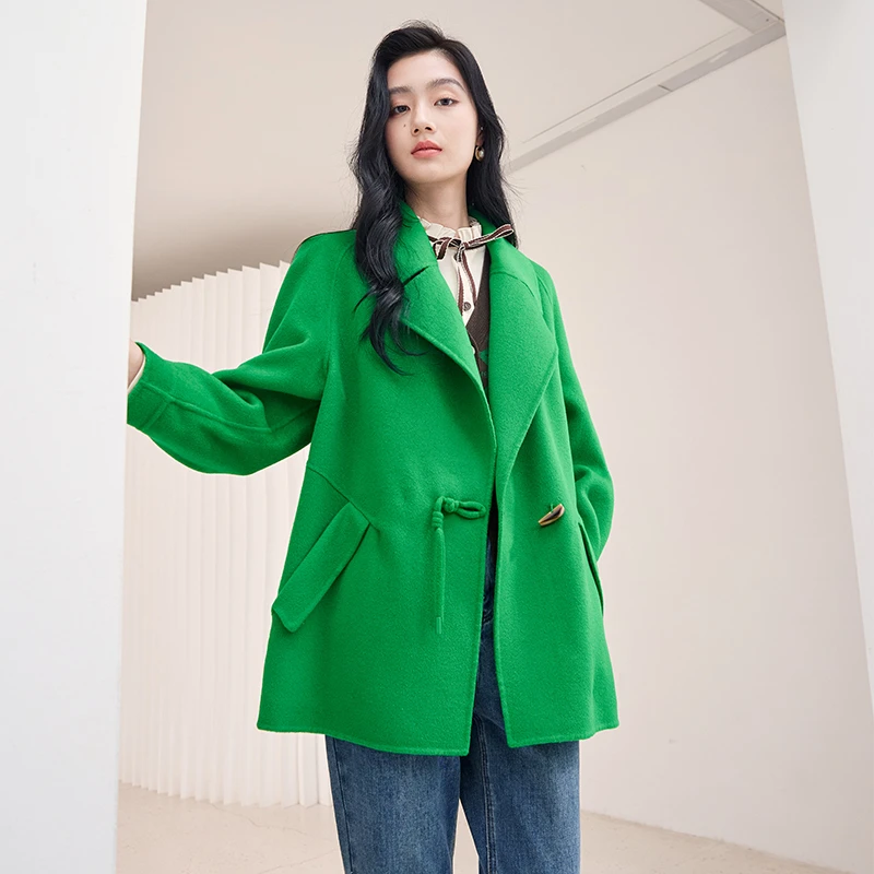 V3093713毛呢外套 香影小个子双面呢大衣女年秋冬季