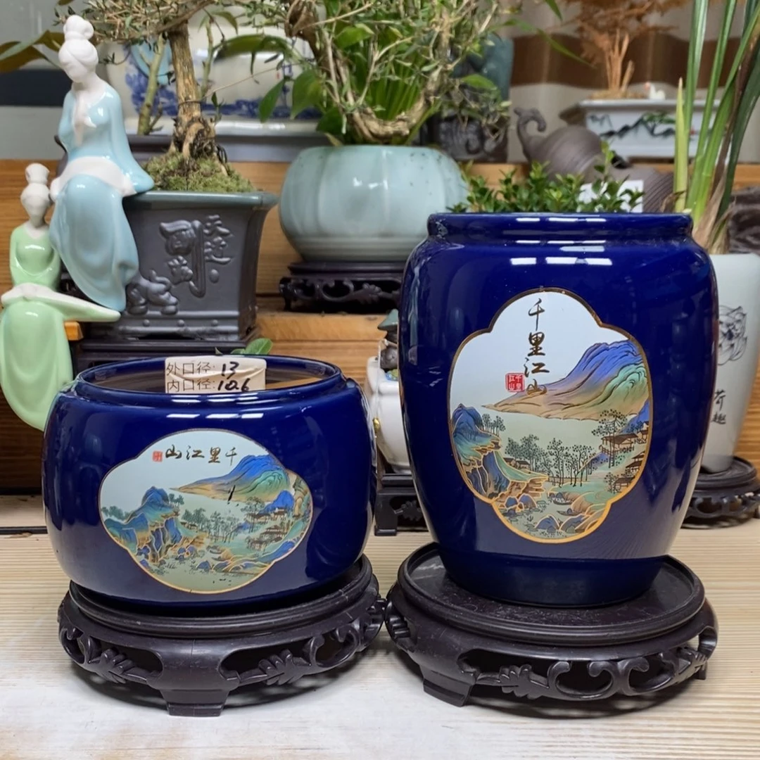 紫砂陶瓷艺术花盆陶瓷