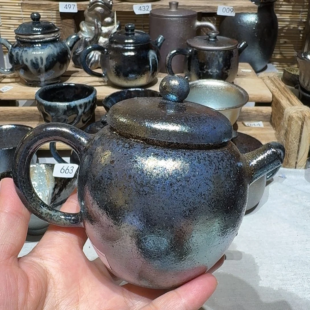 壶建水紫陶紫泥柴烧壶