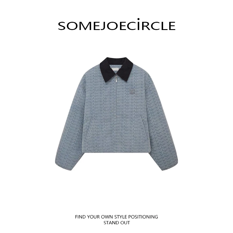 SOMEJOECIRCLE【虞书欣同款】羽绒服冬新款时尚灯芯V1022