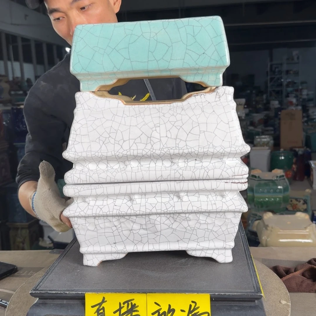 一风堂石湾花盆。高温裂磕碰瑕疵