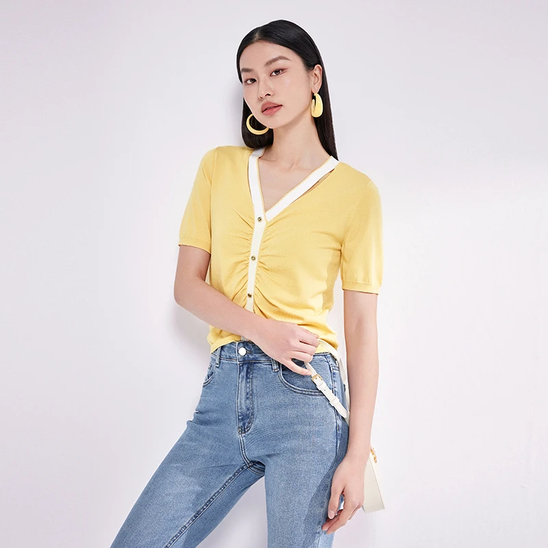 【唐长老专属】MOFAN摩凡夏新款黑色毛针织衫MBZ365359