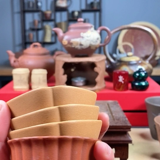 紫砂茶杯?**?特价小杯四个