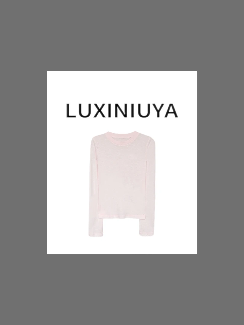 【LUXINIUYA】罗威长袖T 早秋新款立体图案空气感长袖上衣#QDS80373