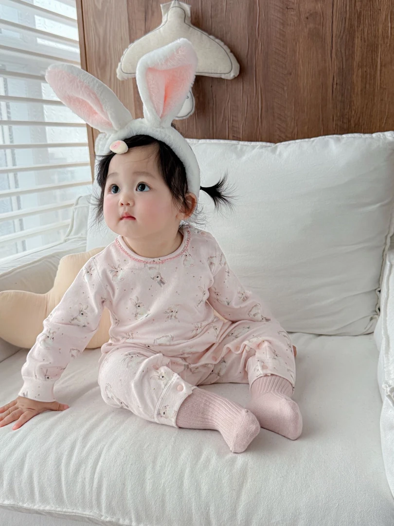 甜粿家 | 原创集合A类婴童秋冬双面保暖打底家居服无骨爬服分体套