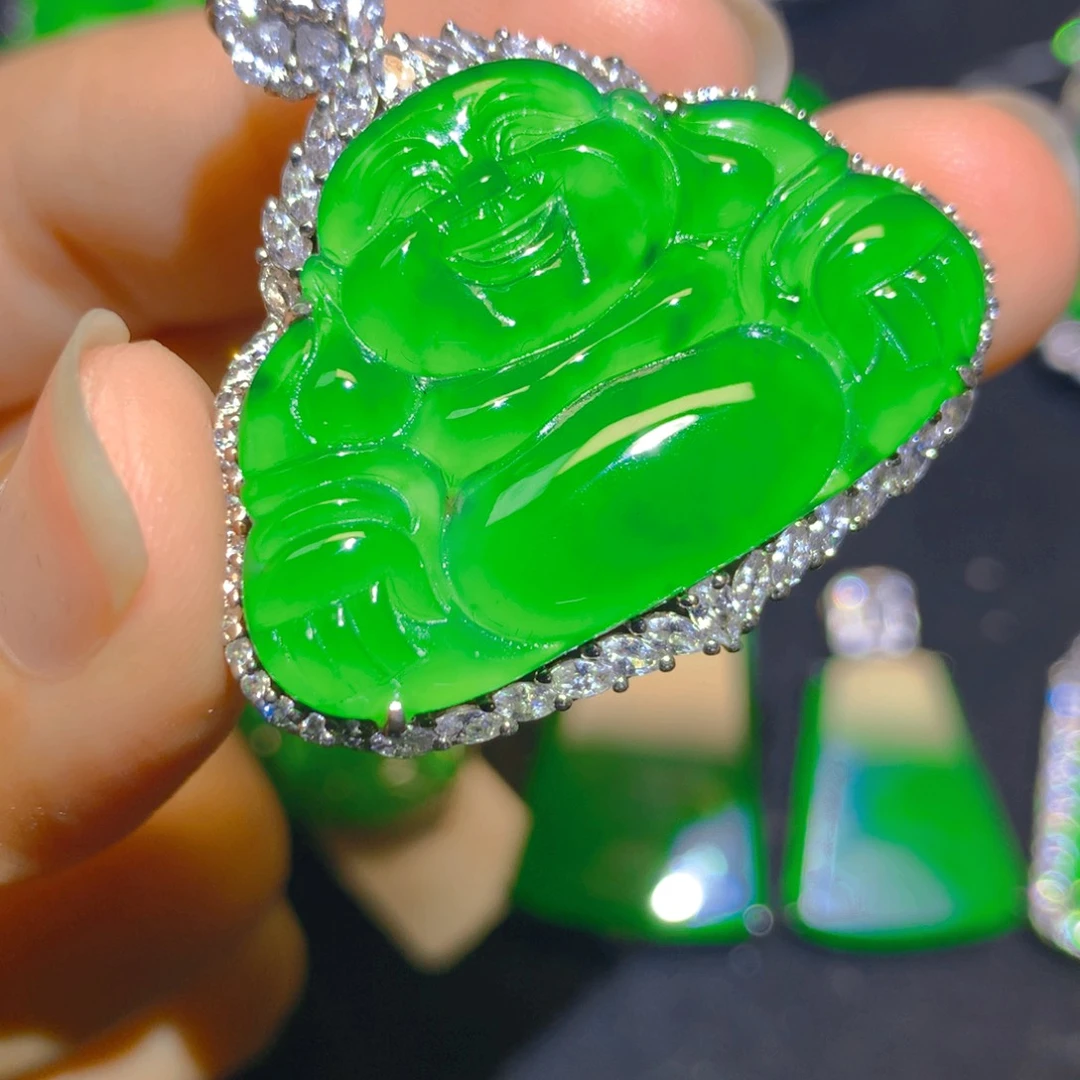 翡翠银S925镶嵌颈饰