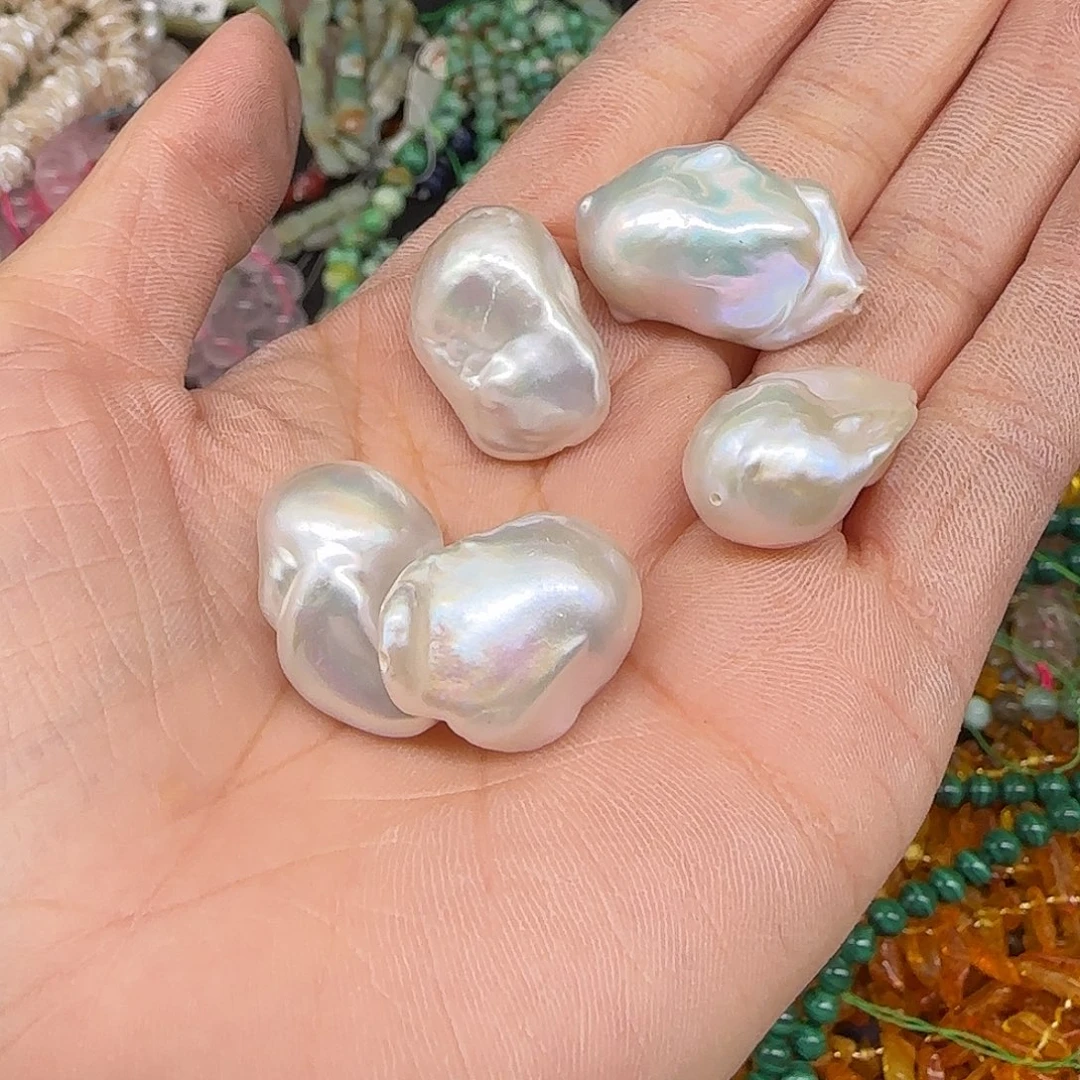 玛瑙/玉髓合金珠宝半成品珍珠15-20mm一颗