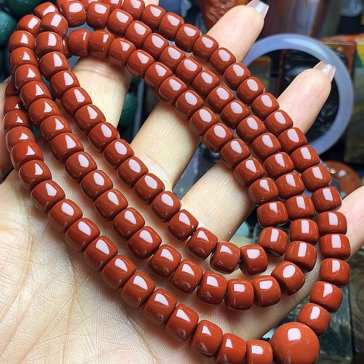 硅化玉未镶嵌手链108粒