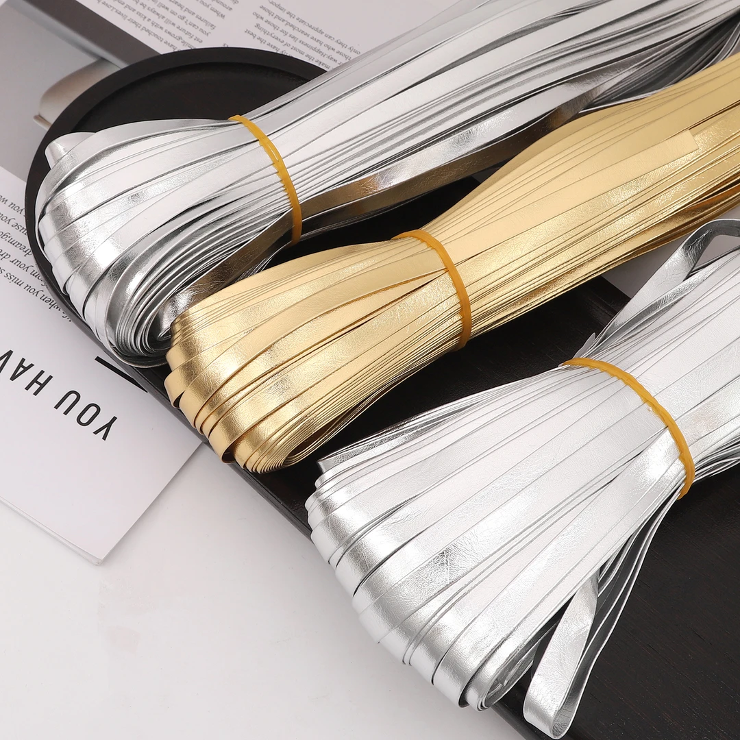 金色银色PU亮皮包边条 diy手工制作创意动漫装饰品配件材料包