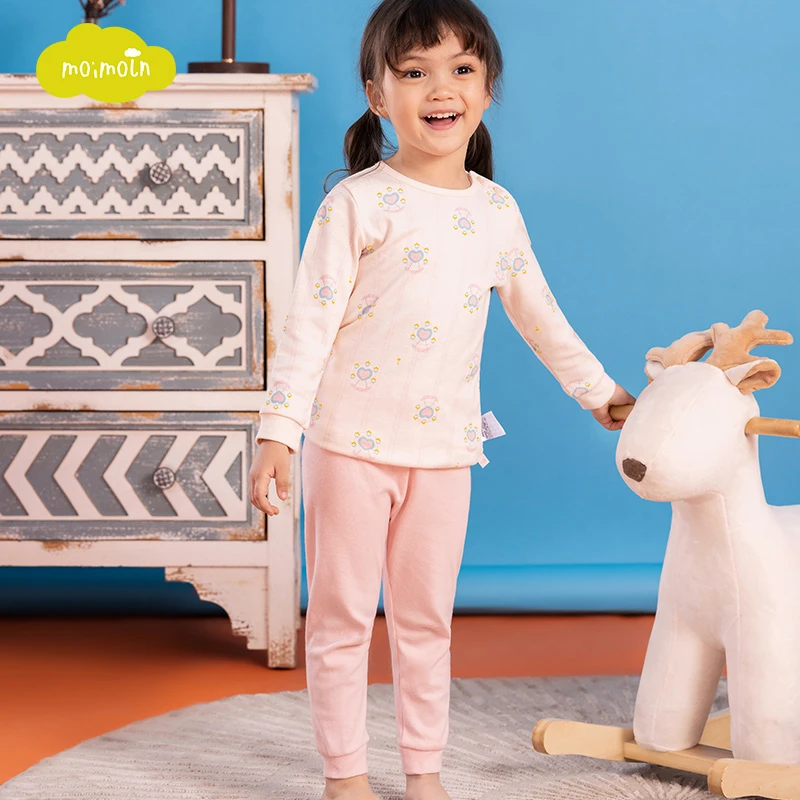 moimoln小云朵童装春季新款女童内衣套装女宝宝舒适两件套