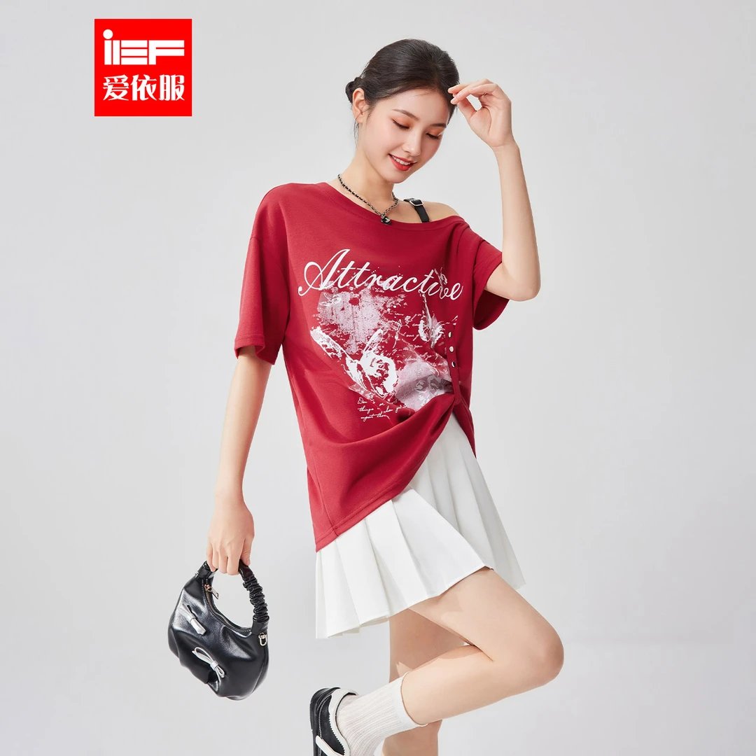 IEF/爱依服2025夏季新款美式潮酷个性休闲辣妹气质宽松百搭中T恤
