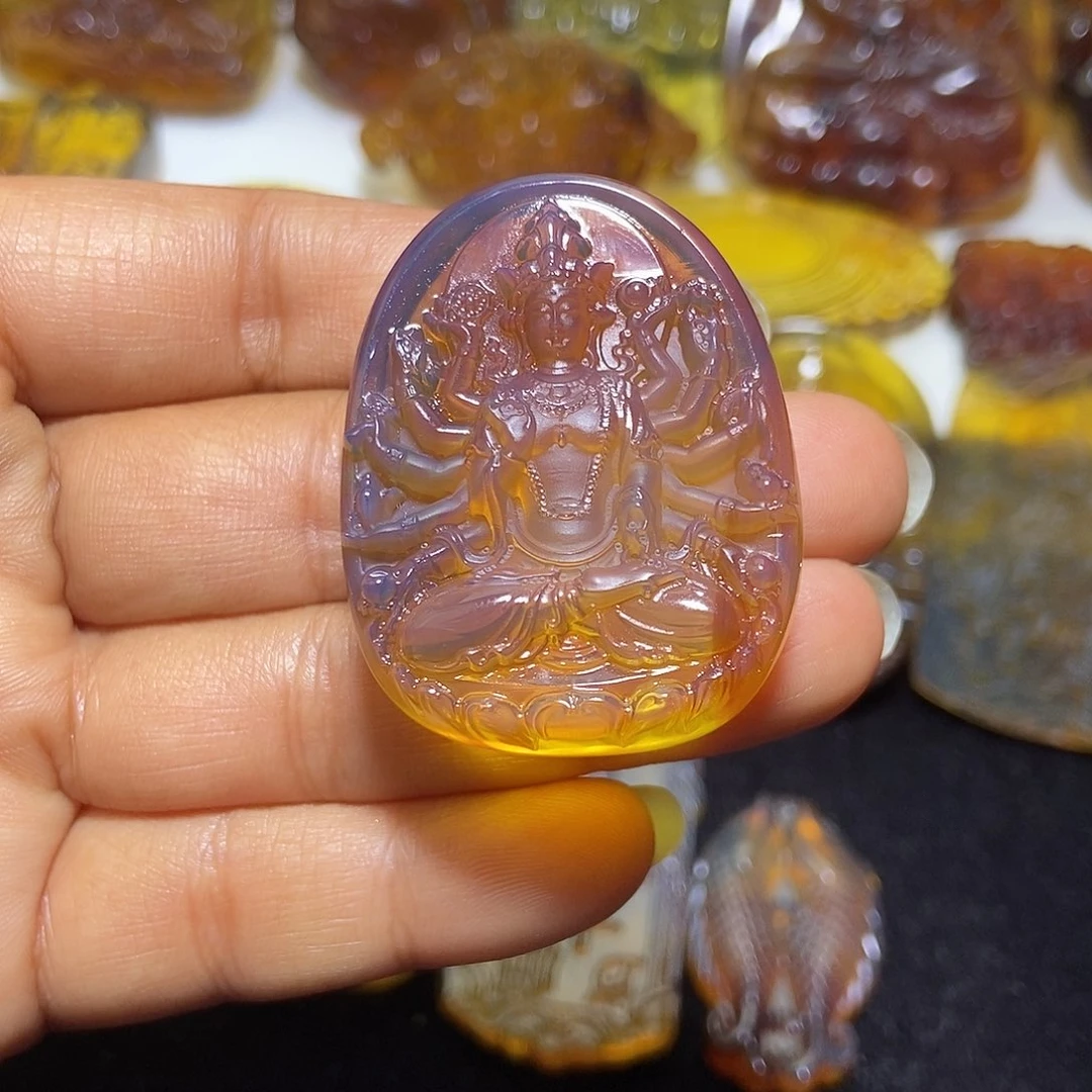 琥珀未镶嵌颈饰千手-42