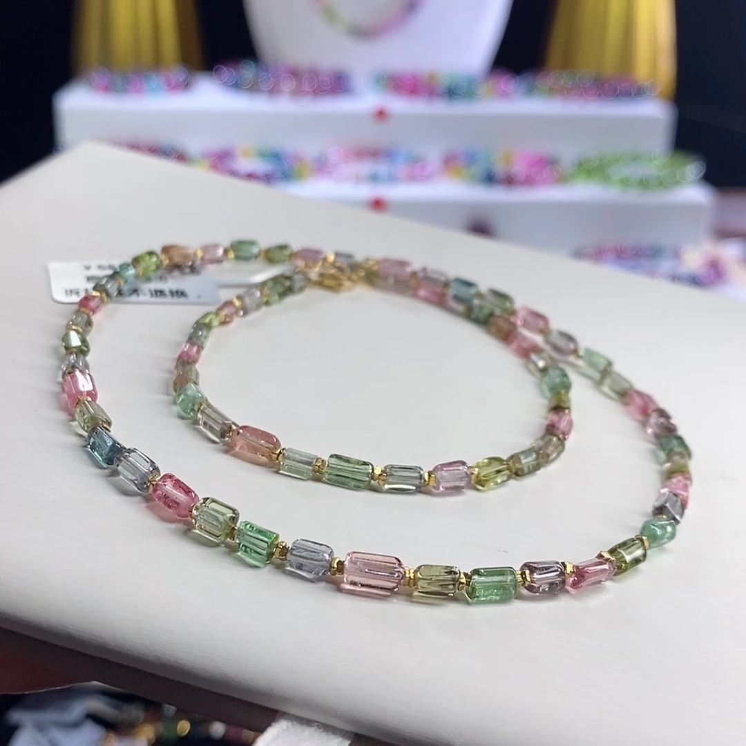 未镶嵌手链碧玺方糖锁骨链