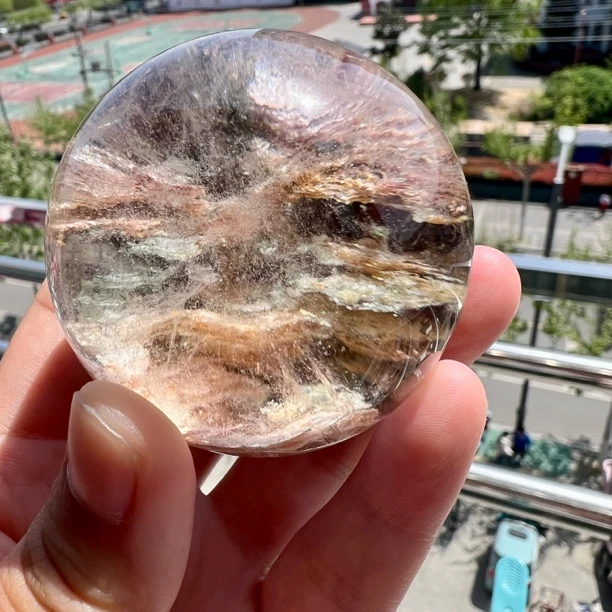 天然四季幽灵 半盆 俏色直径约55mm