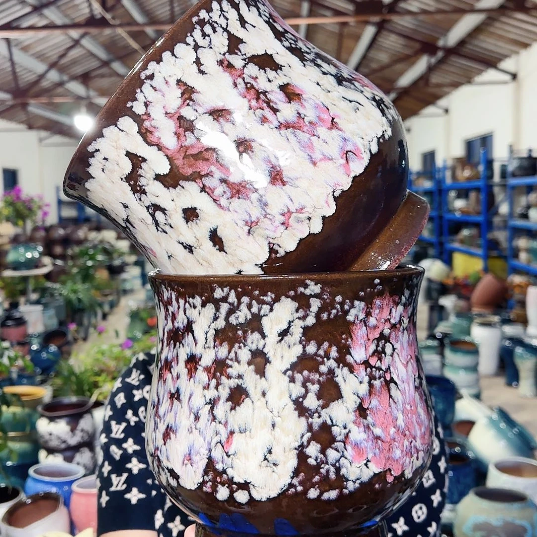 紫砂花盆高20口20