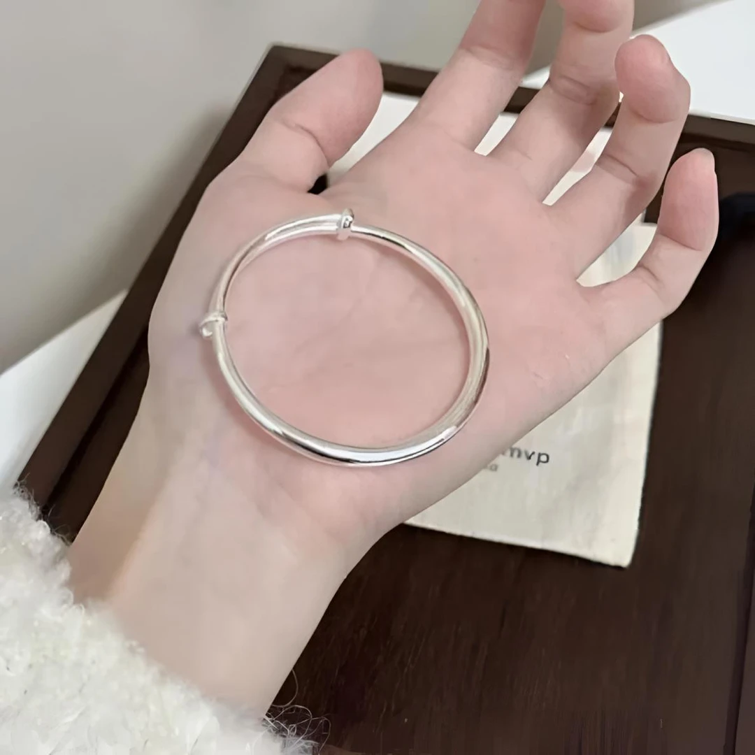 999银光面推拉手镯20g百搭时尚气质Z