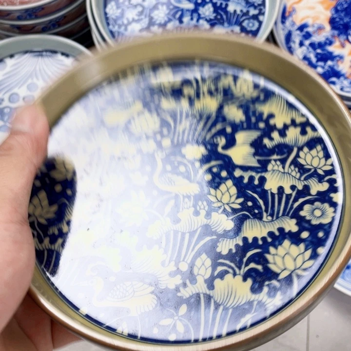 瓷片景德镇2号釉青花一路连科壶承微瑕