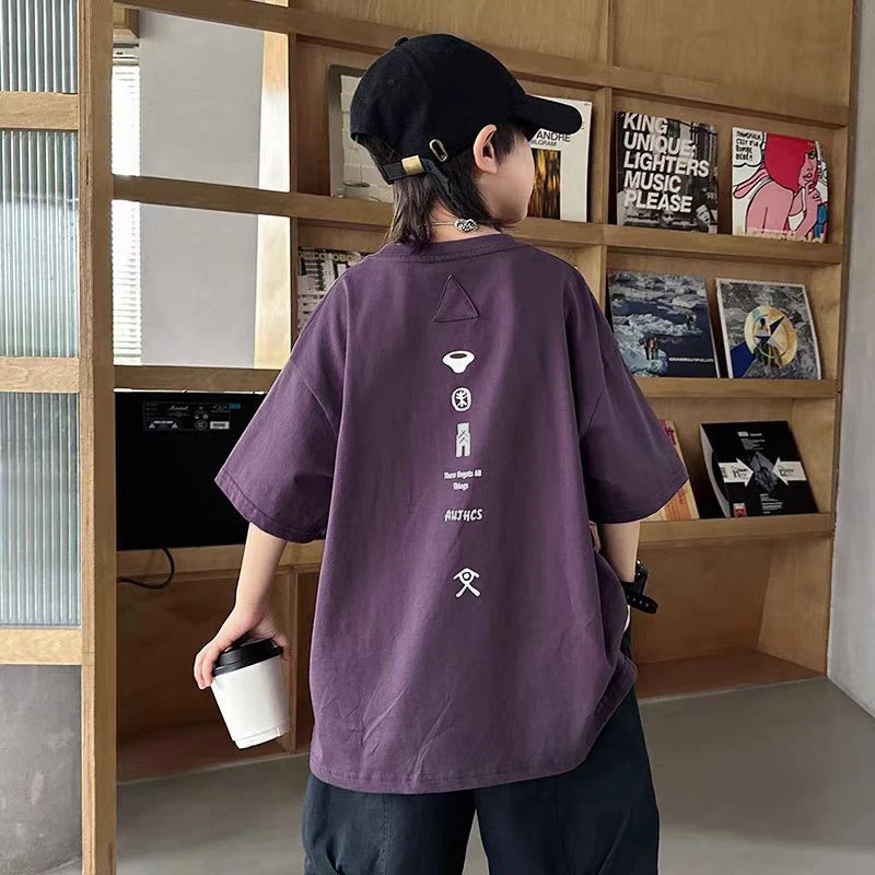 男童短袖t恤夏季薄款2025新款儿童装休闲宽松纯棉上衣大童夏装潮T