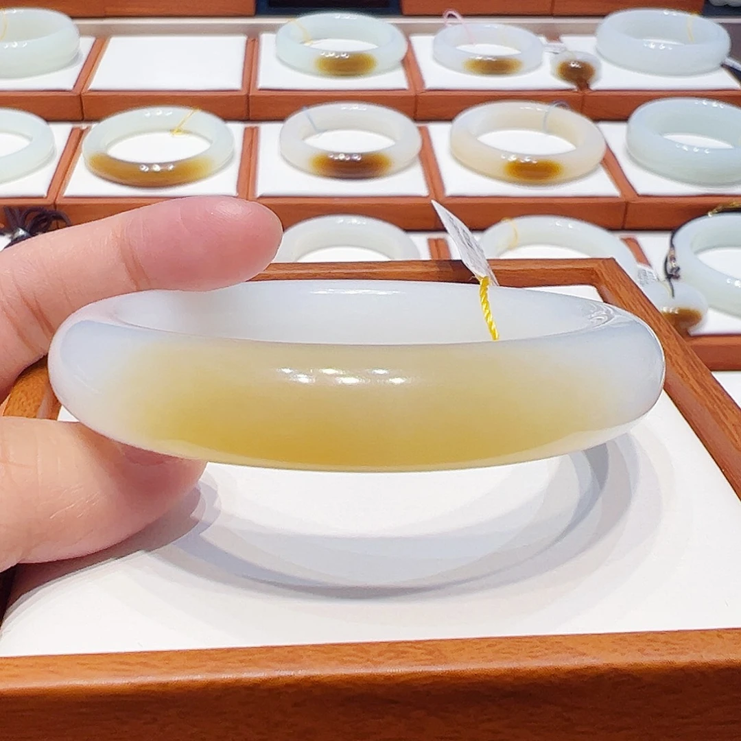 和田玉未镶嵌手镯冰黄糖5556