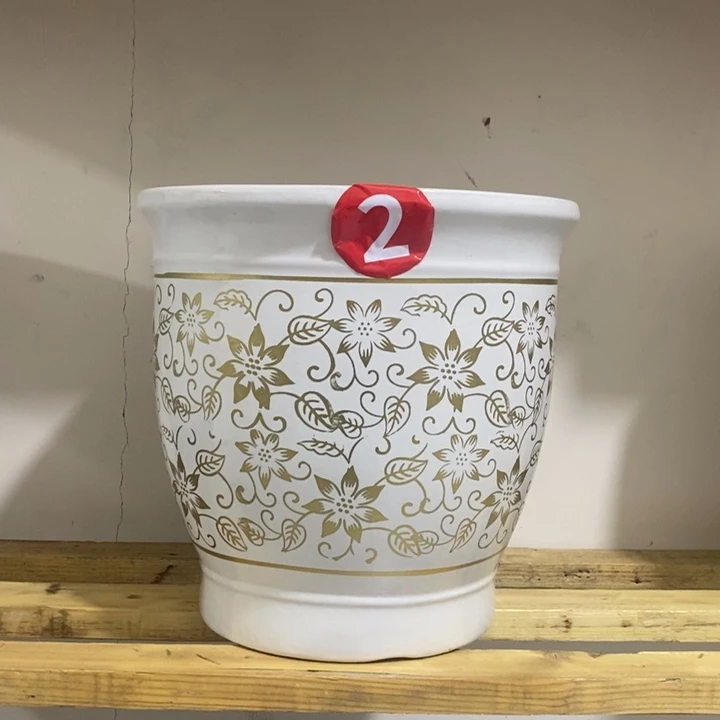 ️****陶瓷花盆微瑕一对棕