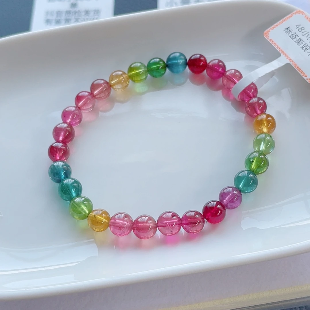 未镶嵌手链碧玺6.8mm左右