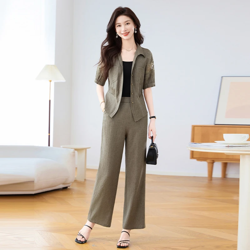 职业套装女夏季2025新款贵夫人品牌轻奢高级感大方得体穿搭两件套