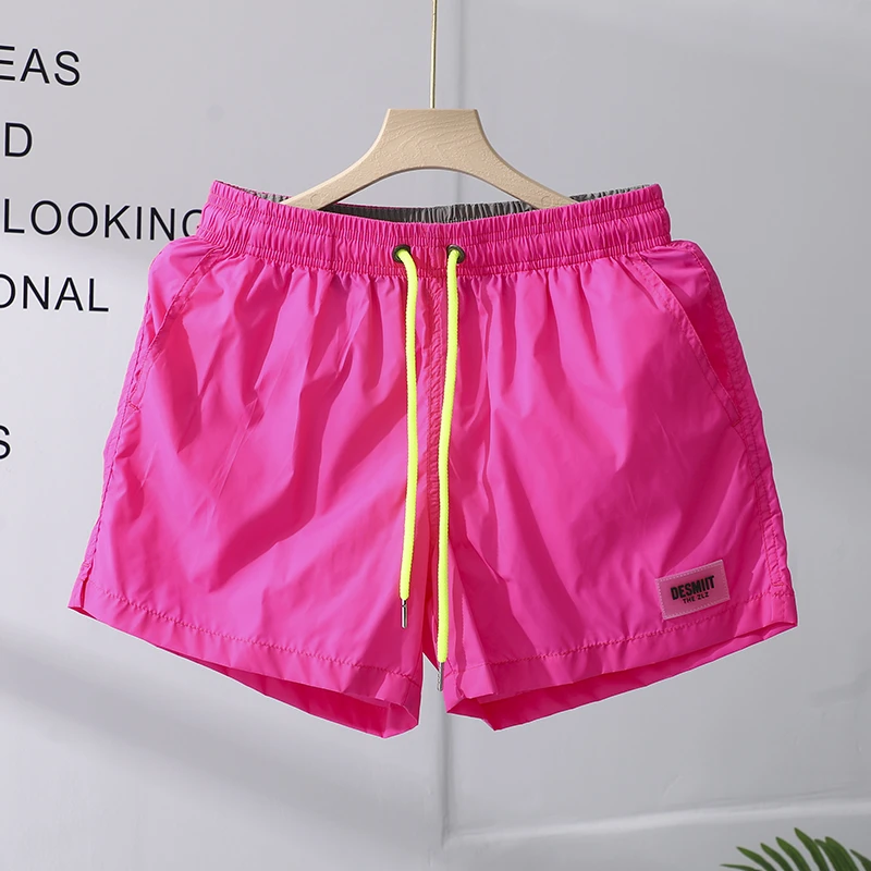 运动三分短裤男士夏季宽松薄款冰丝透气沙滩裤男款速干可下水泳裤