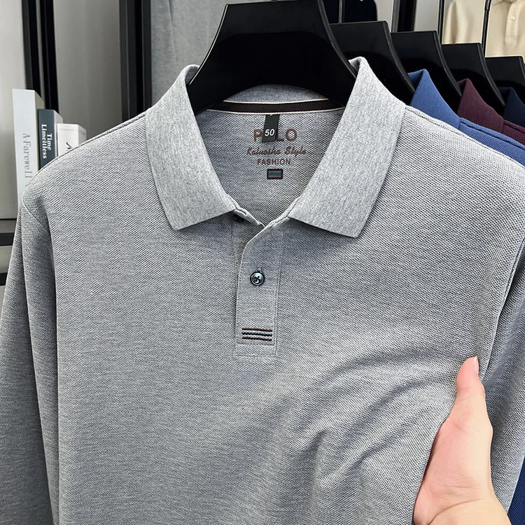 【新疆棉长袖】男士POLO衫秋冬季保暖棉长袖商务休闲宽松上衣1080