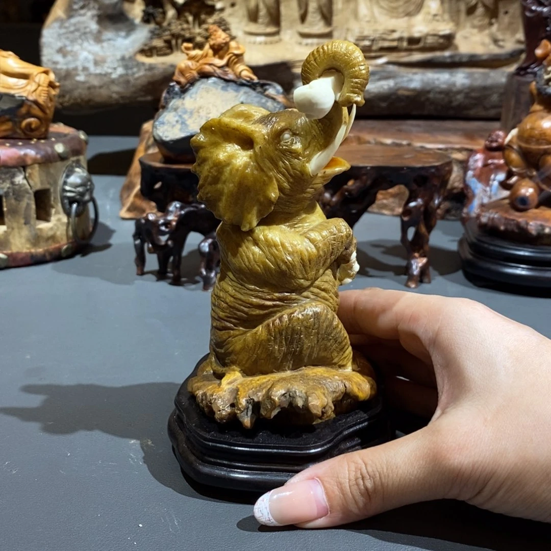 ****檀香紫檀(小叶紫檀)鹿角香炉小象
