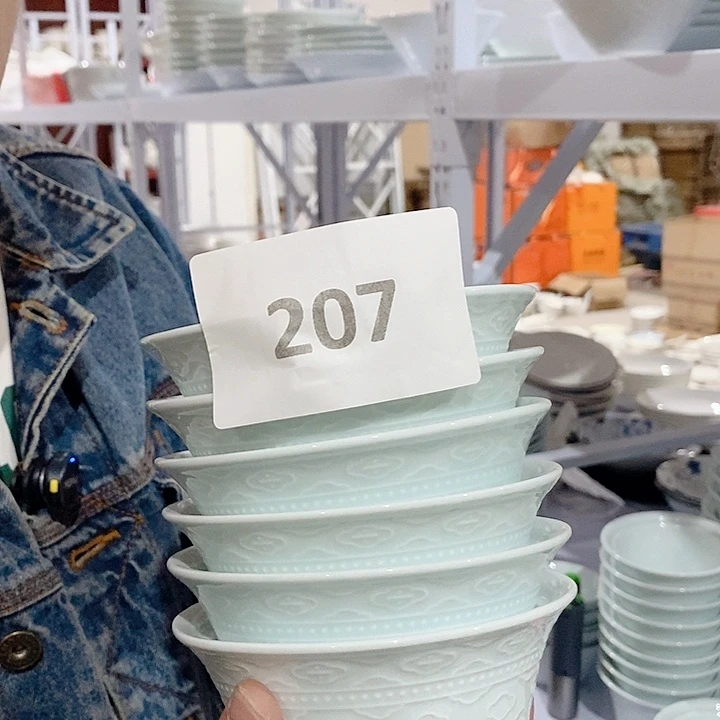 白瓷影青207号5寸碗6个装