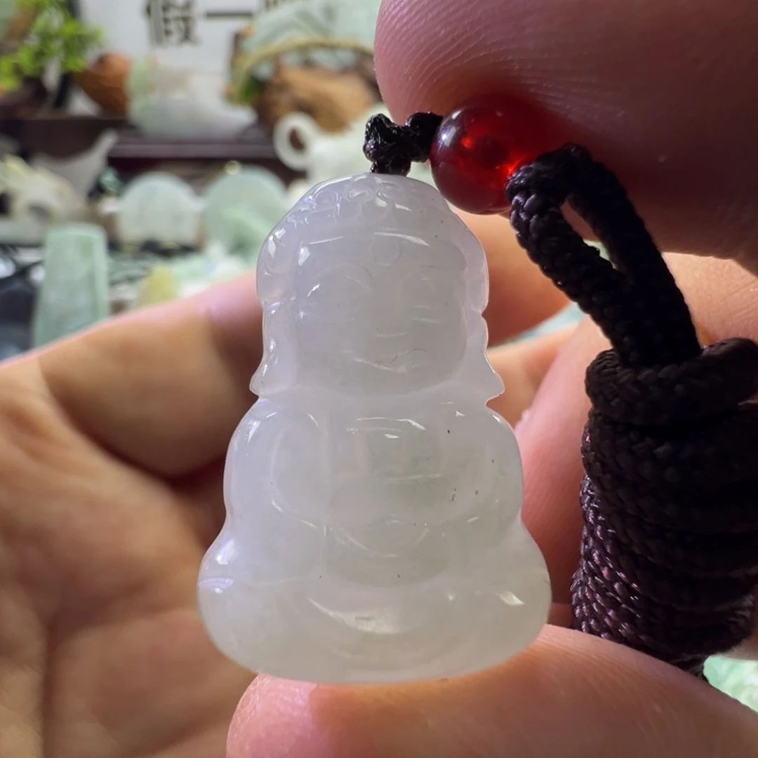 翡翠未镶嵌颈饰天然缅甸A货翡翠宝宝佛