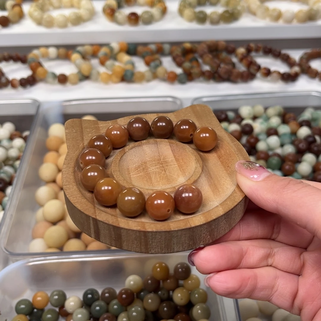 白玉菩提手串❦****焦糖色10颗