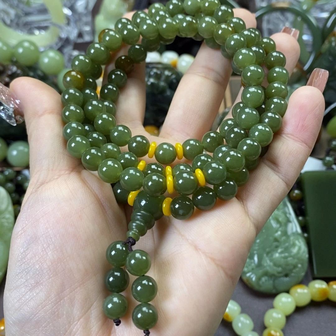 手串未镶嵌和田玉舍*108粒卡8